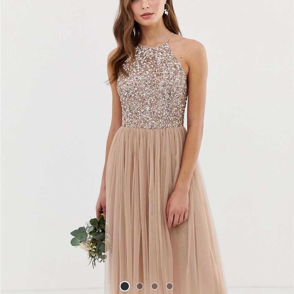 📣 Moving Sale! NEW ASOS Halter Midi Tulle Sequin Dress Size 10